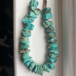 Vintage 1970s Turquoise Nugget And Heishi Shell 16" Necklace
